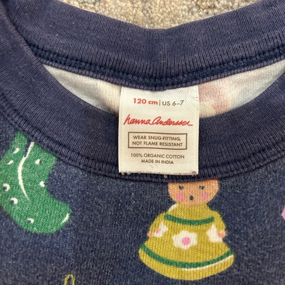 3 Pairs Hanna Anderson Christmas PJs size 6-7 - Picture 6 of 6